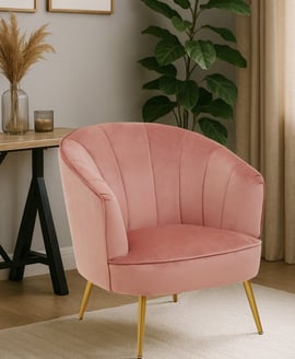 Yolanda Pink Velvet Chair