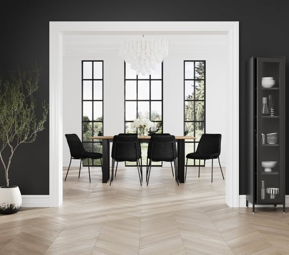 Carlo Black Black Arms Dining Chair