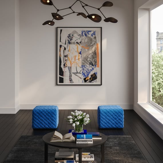 Colline Small Cobalt Pouffe