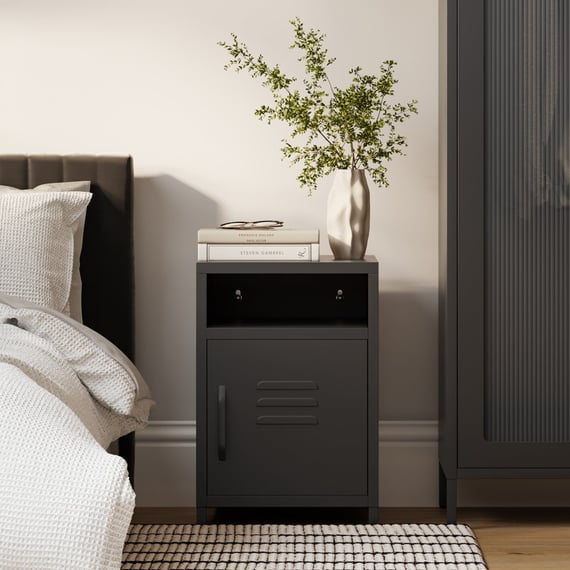 Dillon Black Bedside Cabinet