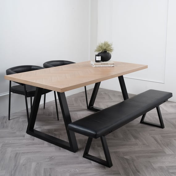 Hyde Natural Black Dining Table