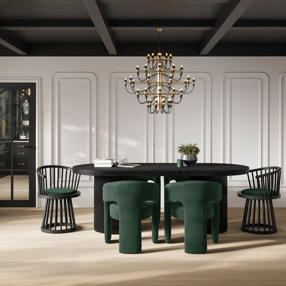 Lina Forest Green Black Dining Chair