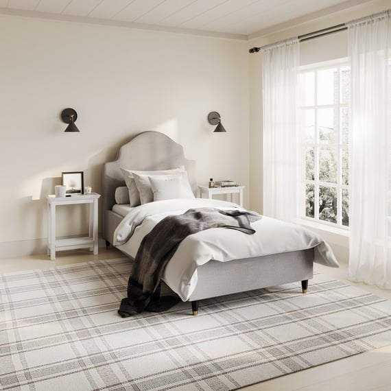 Monterey Grey Thin Stripe Single Bed