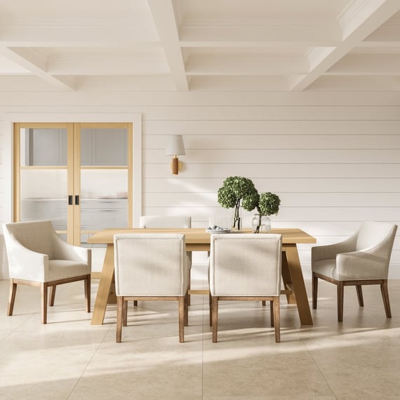 Piper Bisque Brushed Wood Dining Chair