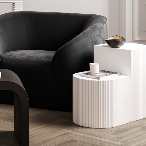 Reed White Side Table