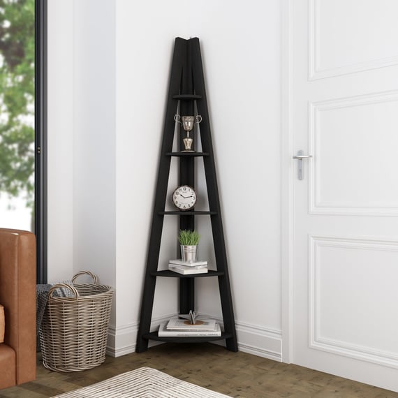Tiva Ladder Bookcase Oak 1 Pack