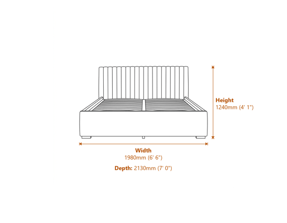 Berlin Beige Tall Ottoman Super King Size Bed Dimensions Diagram
