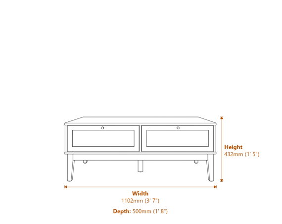 Bordeaux Coffee Table Dimensions Diagram