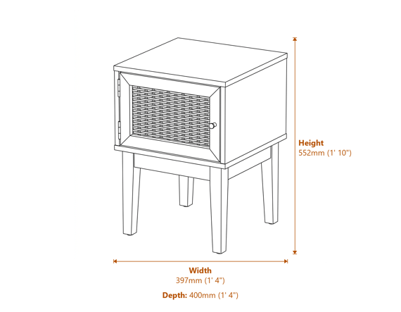 Bordeaux Side Table Lamp Table Dimensions Diagram
