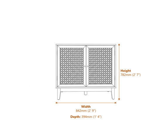 Bordeaux Small Sideboard Dimensions Diagram