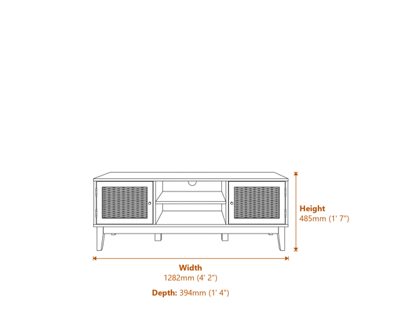 Bordeaux Tv Stand Dimensions Diagram