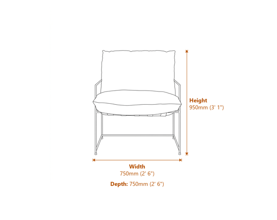 Brook Tobacco Chair Dimensions Diagram