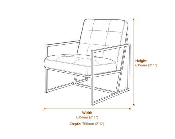 Chance Oxford Blue Chair Dimensions Diagram