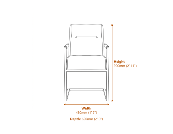 Cleaver Desert Sage Black Dining Chair Dimensions Diagram
