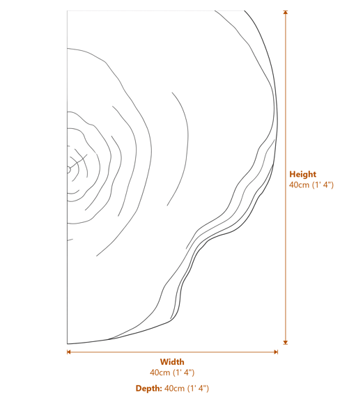 Manado Side Table Dimensions Diagram
