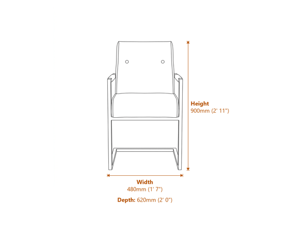 Cleaver Smoked Pearl Black Dining Chair Dimensions Diagram