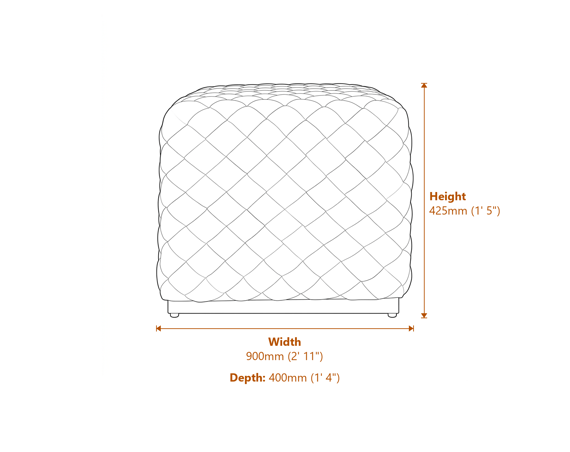Colline Large Black Pouffe Dimensions Diagram