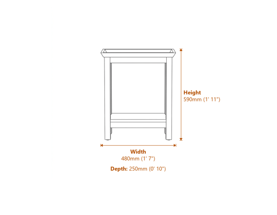 Cote White Side Table Dimensions Diagram