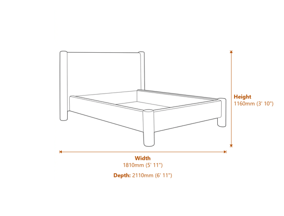 Dena Snow Double Bed Dimensions Diagram