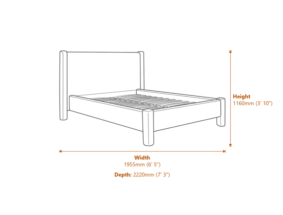 Dena Snow King Size Bed Dimensions Diagram