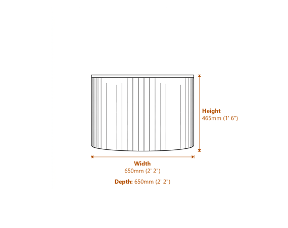 Eden Black Coffee Table Dimensions Diagram