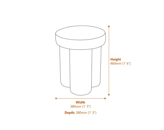 Fargo Snow Stool Dimensions Diagram