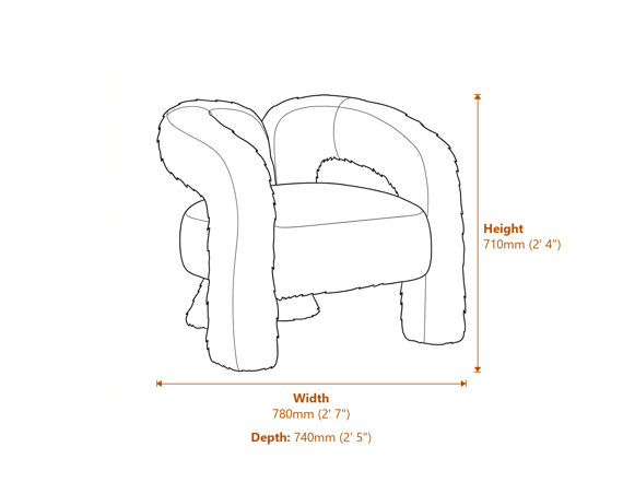 Freyja Ivory Chair Dimensions Diagram