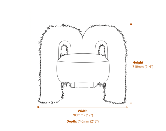 Freyja Jet Chair Dimensions Diagram