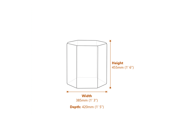 Harbour Beige Thin Stripe Stool Dimensions Diagram