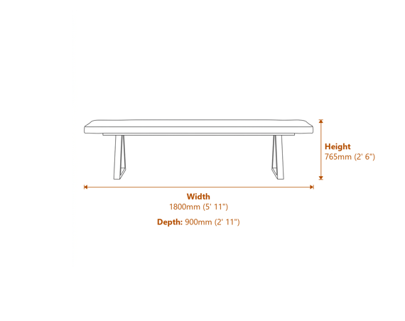 Hyde Whiskey Black Dining Table Dimensions Diagram