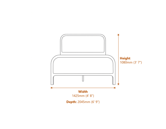 Ines Mole Double Bed Dimensions Diagram