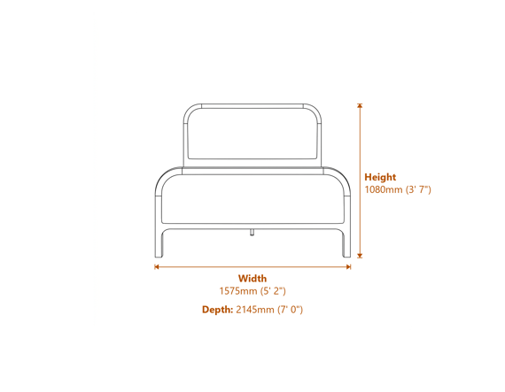 Ines Mole King Size Bed Dimensions Diagram