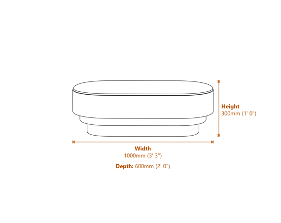 Kuma Black Coffee Table Dimensions Diagram