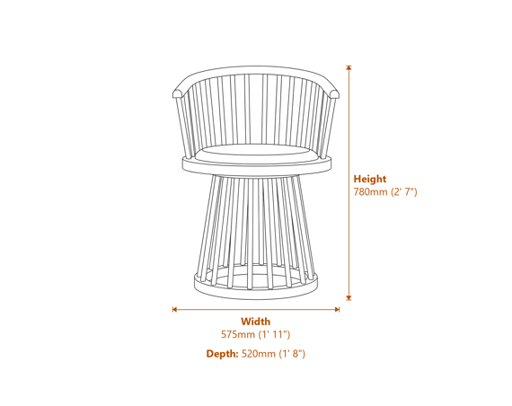 Lina Forest Green Black Dining Chair Dimensions Diagram