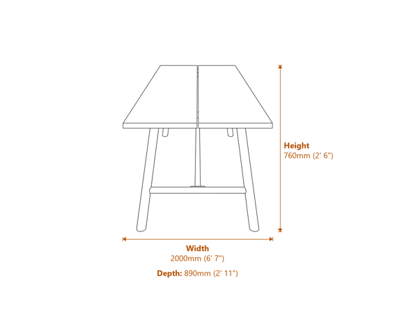 Louie Coffee Black Dining Table Dimensions Diagram