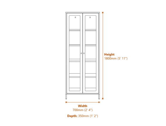 Mase Beige Cabinet Dimensions Diagram