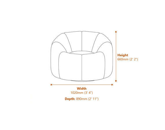 Nao Basil Swivel Chair Dimensions Diagram