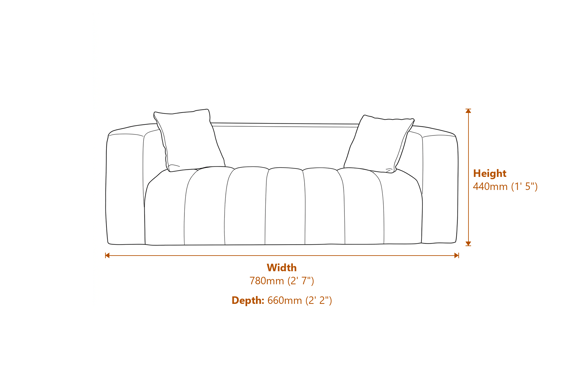 Peninsula Oyster Pouffe Dimensions Diagram
