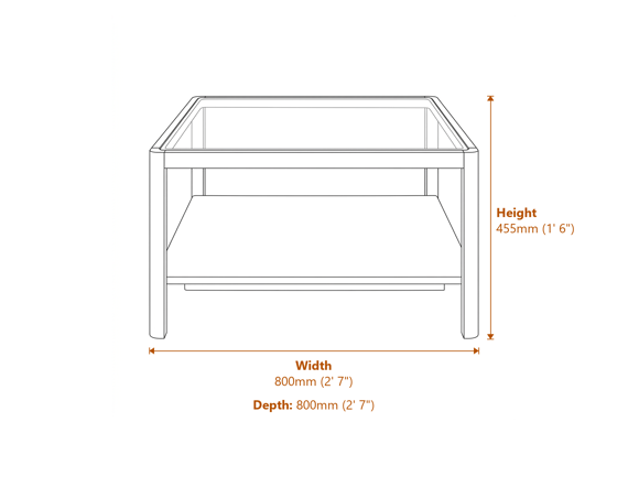 Ray Black Coffee Table Dimensions Diagram