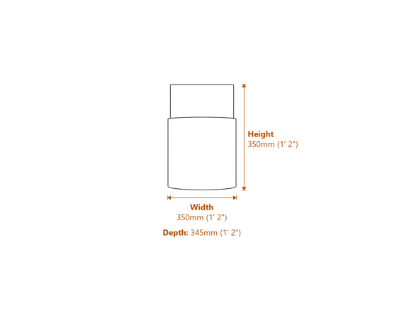 Reed White Side Table Dimensions Diagram