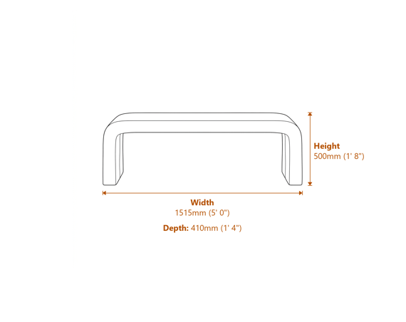 Ren Black Bench Dimensions Diagram