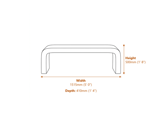 Ren Daisy Bench Dimensions Diagram