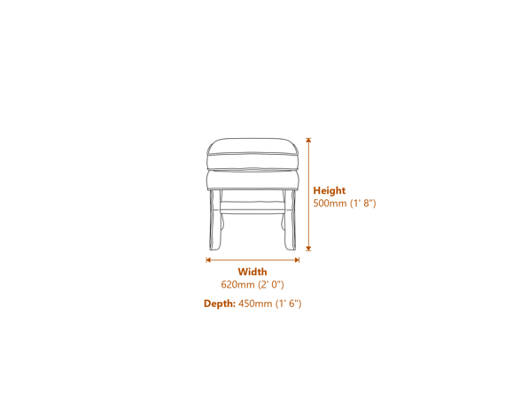 Rhode Ice Blue Stool Dimensions Diagram
