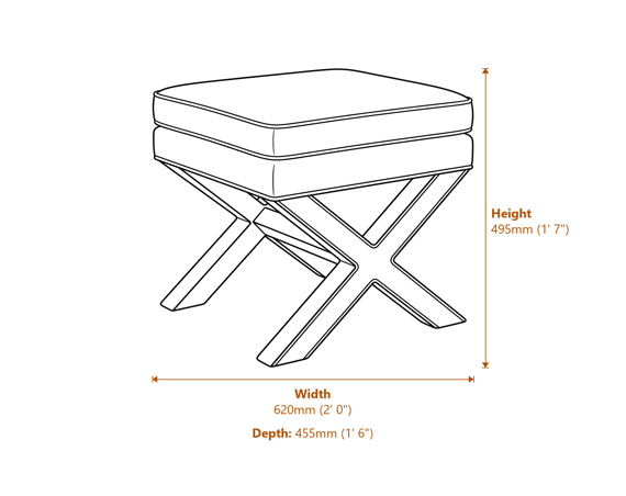 Rhode Onyx Stool Dimensions Diagram
