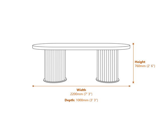 Rina Black Dining Table Dimensions Diagram