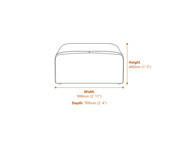 Ryder Thick Stripe Pouffe Dimensions Diagram