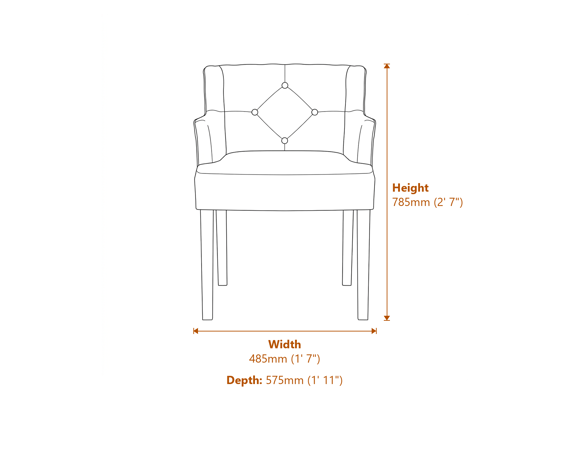 Shay Stone Winged Dining Chair Without Arms Dimensions Diagram