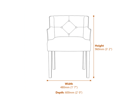 Shay Stone Winged Counter Stool Dimensions Diagram