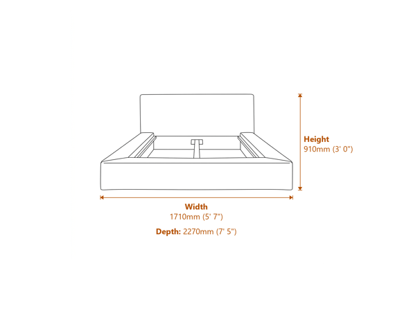 Soho Dapple Grey Double Bed Dimensions Diagram