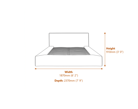 Soho Dapple Grey King Size Bed Dimensions Diagram
